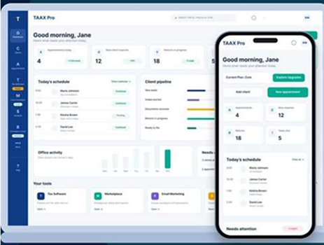 TAAX Pro on desktop and mobile